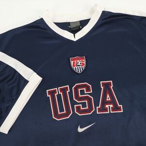 Vintage Nike USA Soccer Jersey T-Shirt Navy Blue Mens‎ Large